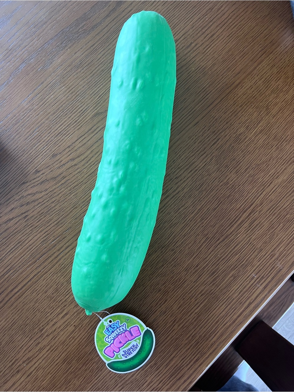 HUGE with so much squeezy filling!! Easy Sqweezy Green Squeezable Pickle squishy
